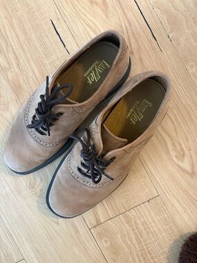 Men's Tan Suede Lace-Up Oxford Easyflex by Spencer Shriner 10.5 W